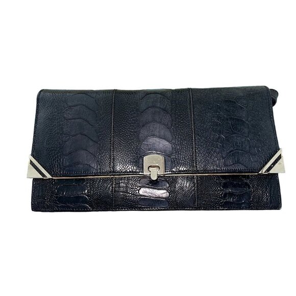 Bushman Gift Shop Cape Town Vintage Shoulder Bag Clutch Black Exotic Skin - Picture 1 of 14